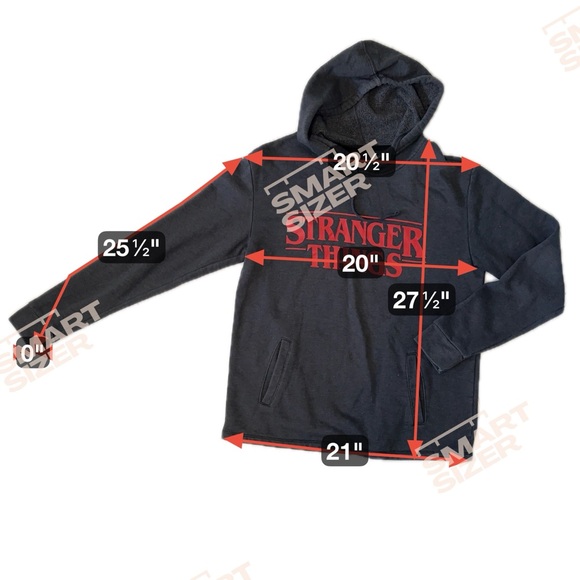 Stranger Things Netflix Hoodie Pullover Grey Red Logo Size M Y2K Merch - Picture 3 of 6